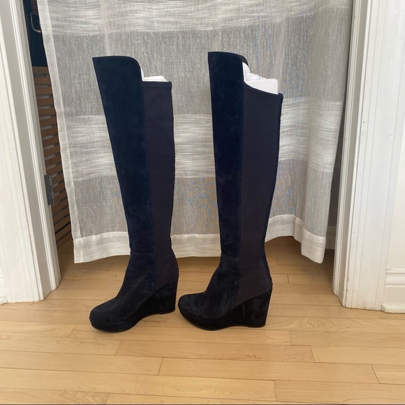 Suede navy over the knee boot size 39 - Picture 3 of 4